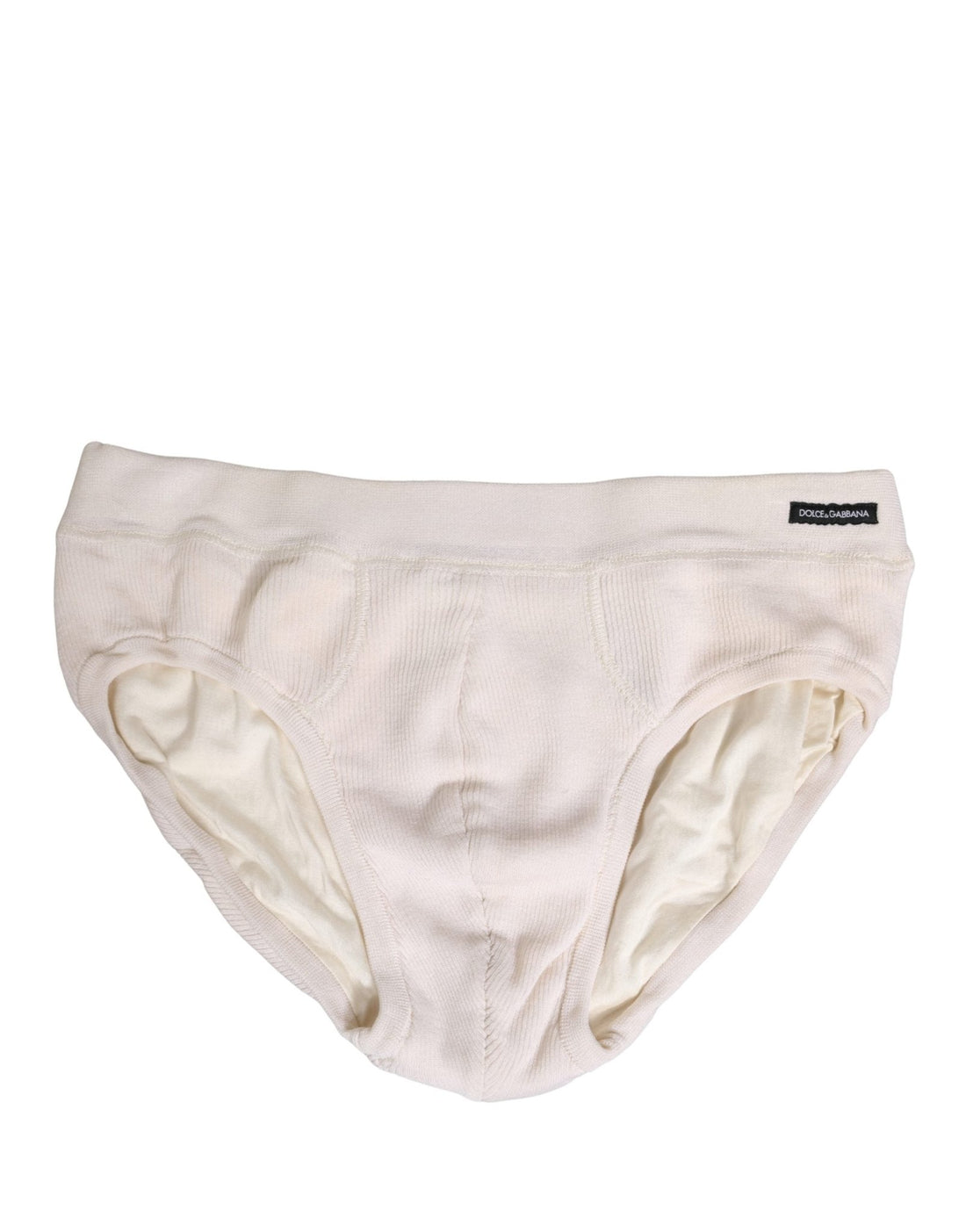 Dolce & Gabbana Off White Logo Silk Men Briefs Underwear - RIMODA