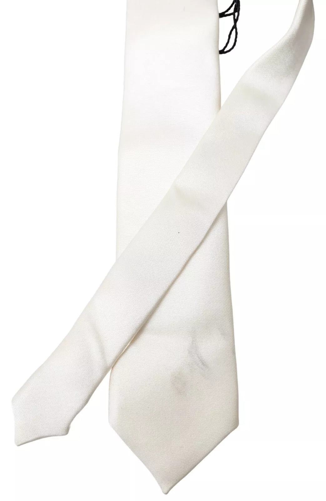 Dolce & Gabbana Off White Satin Silk Classic Men Necktie - RIMODA