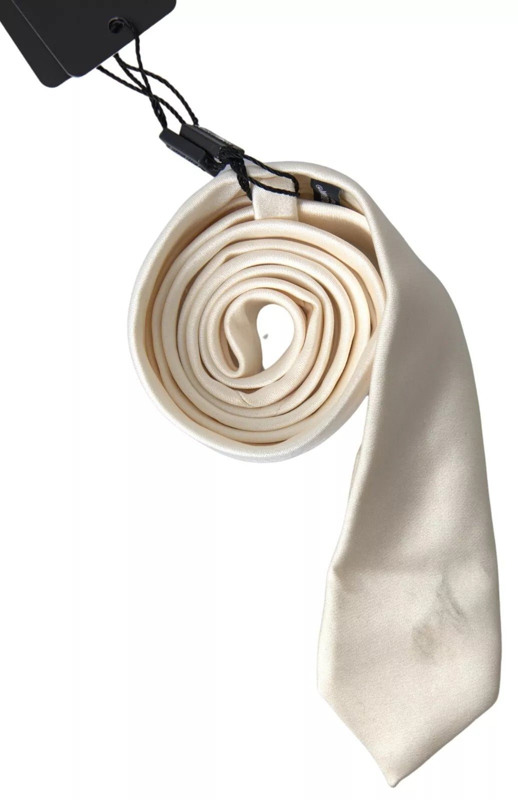 Dolce & Gabbana Off White Satin Silk Classic Men Necktie - RIMODA