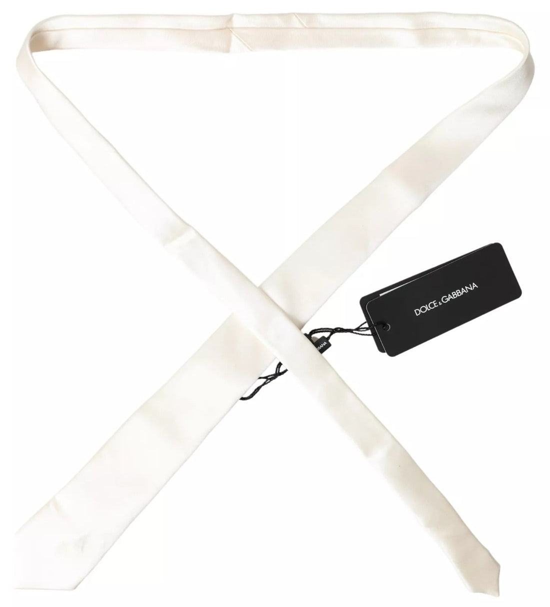 Dolce & Gabbana Off White Satin Silk Classic Men Necktie - RIMODA