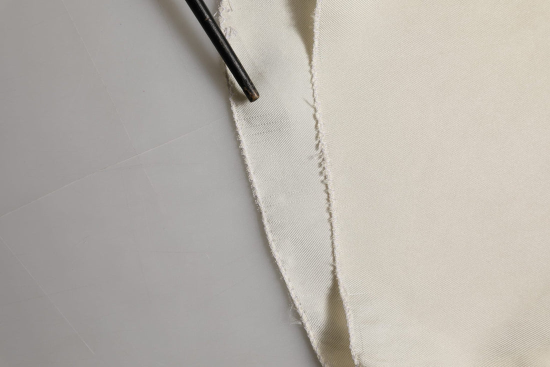 Dolce & Gabbana Off White Silk Straight Wide Leg Trouser Pants - RIMODA