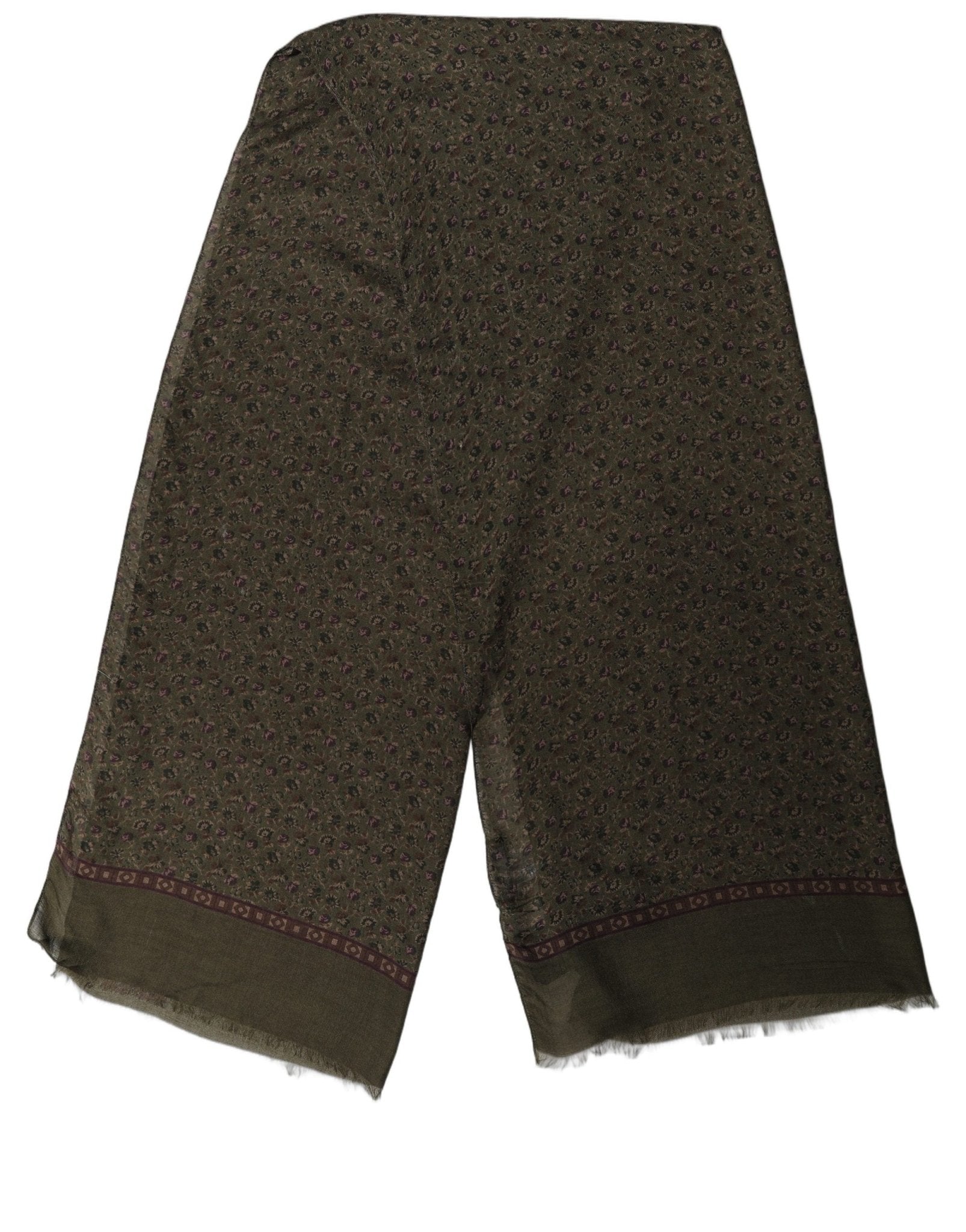 Dolce & Gabbana Olive Green Modal Floral Shawl Stole Scarf - RIMODA