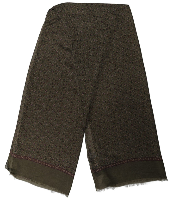 Dolce & Gabbana Olive Green Modal Floral Shawl Stole Scarf - RIMODA
