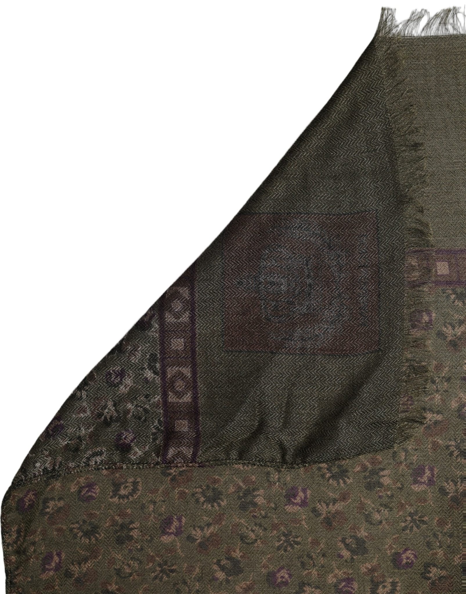 Dolce & Gabbana Olive Green Modal Floral Shawl Stole Scarf - RIMODA