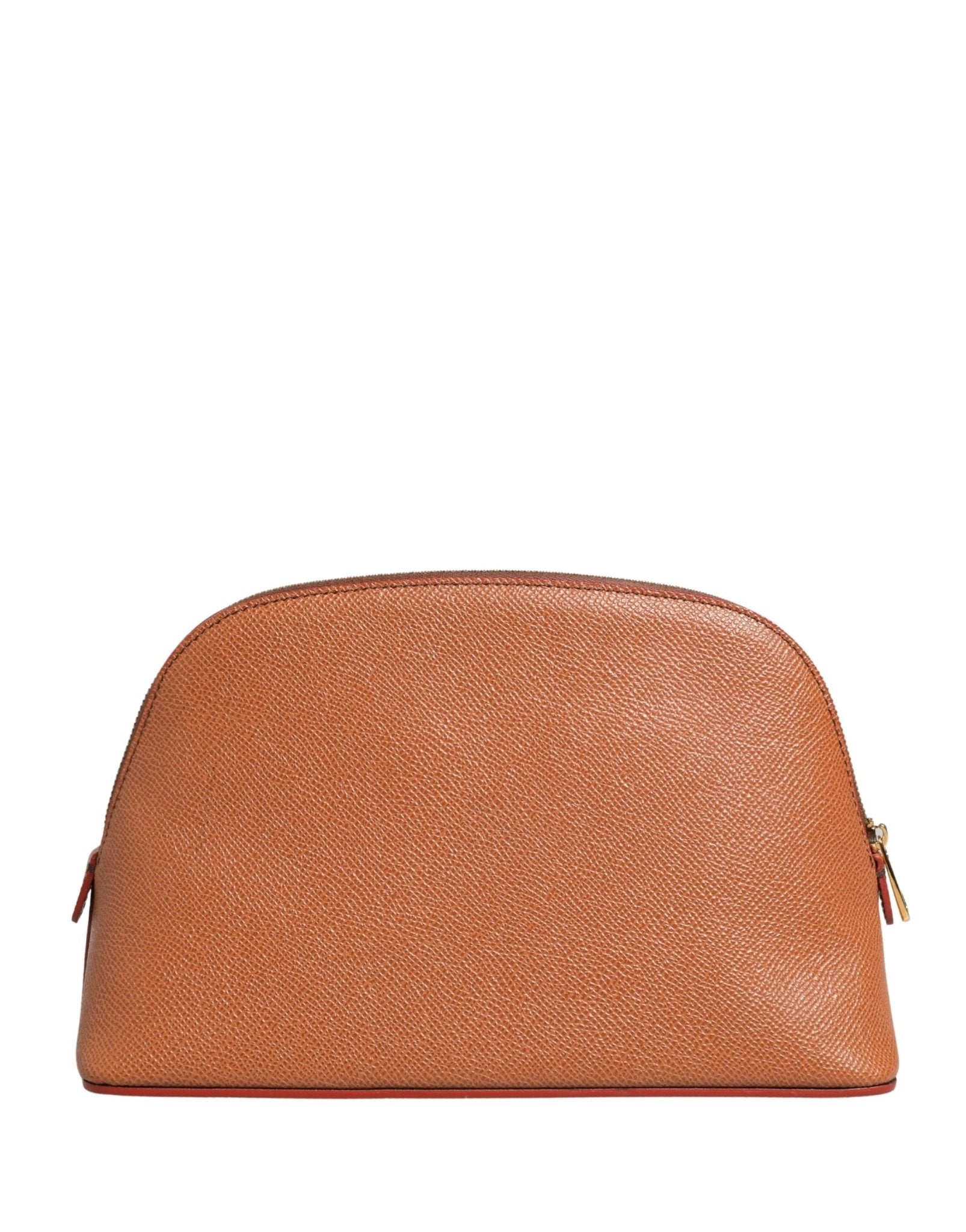 Dolce & Gabbana Orange Beige Leather DG Logo Zip Around Hand Purse Wallet - RIMODA