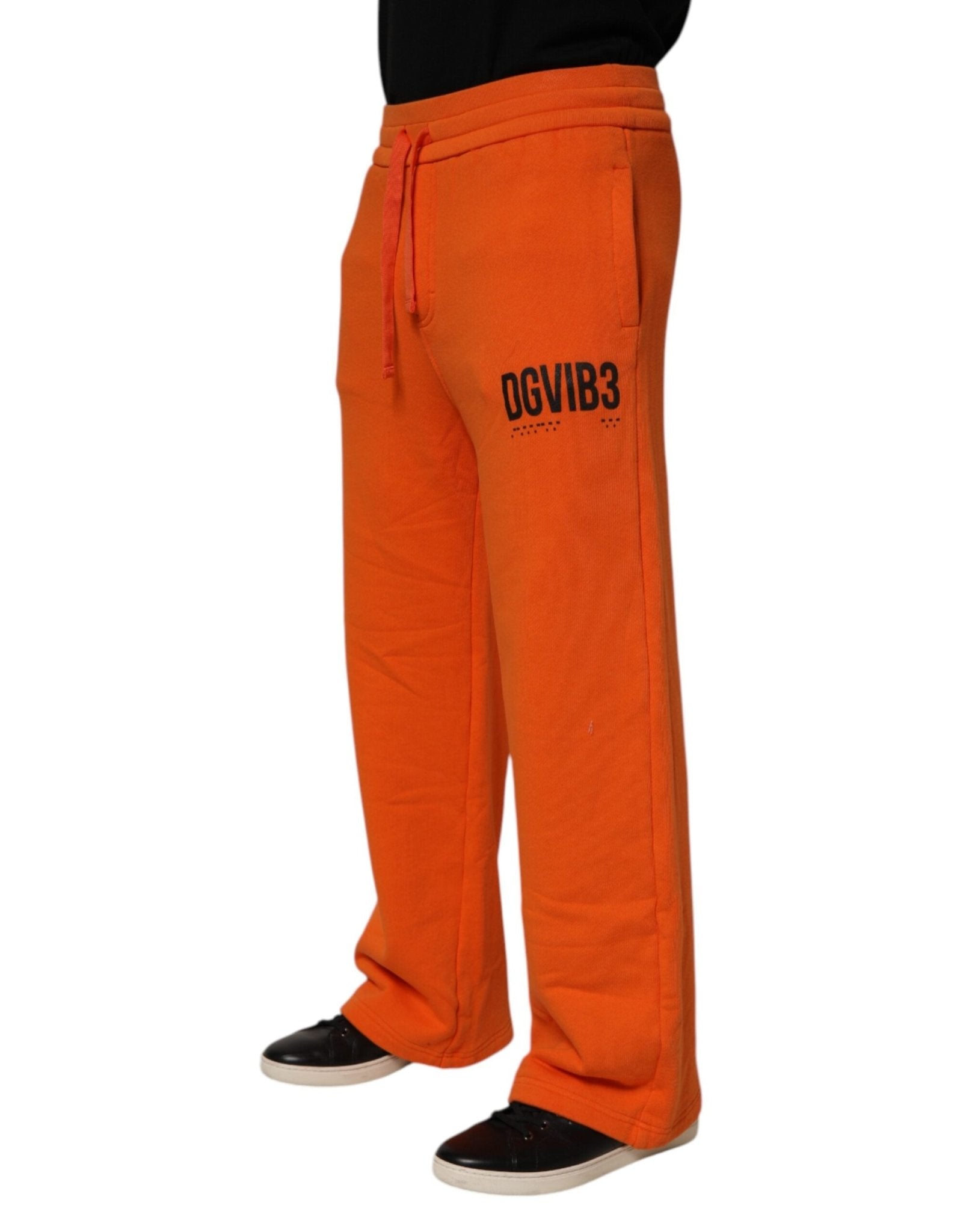 Dolce & Gabbana Orange Cotton DG VIB3 Logo Drawstring Sweatpants Pants - RIMODA