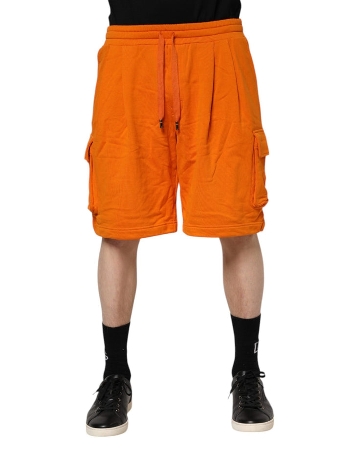 Dolce & Gabbana Orange Cotton Men Casual Cargo Bermuda Shorts - RIMODA