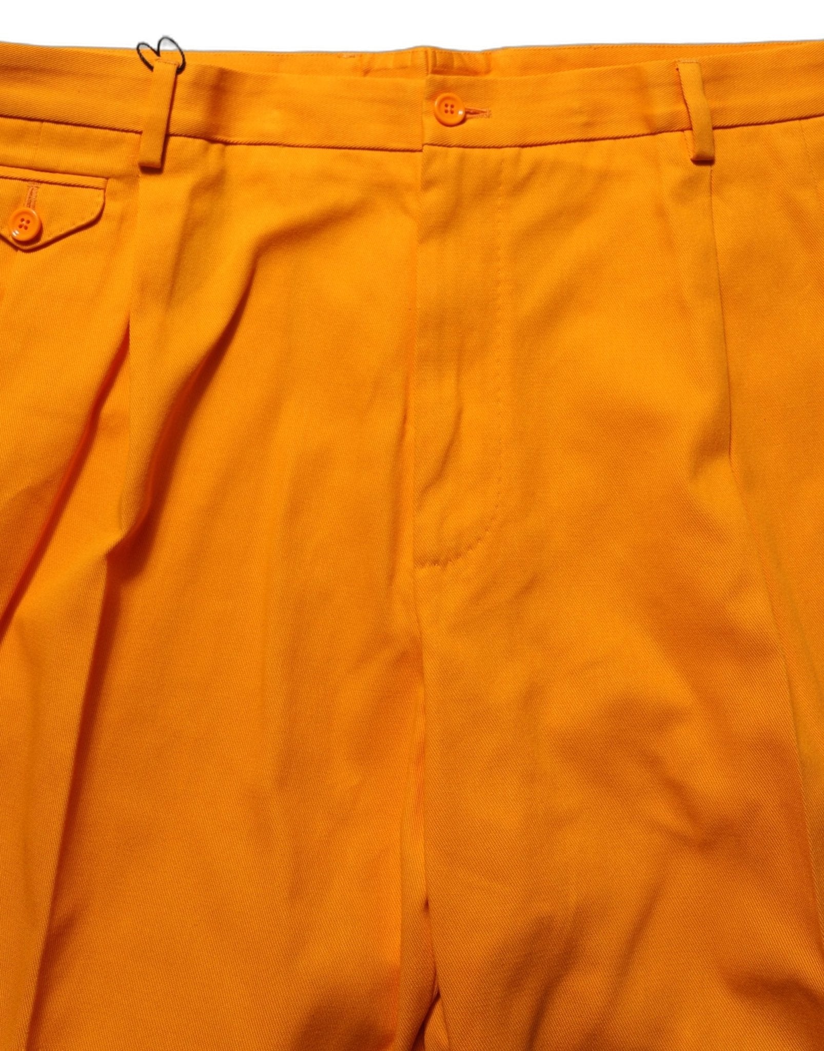 Dolce & Gabbana Orange Cotton Pleated Chino Bermuda Shorts - RIMODA