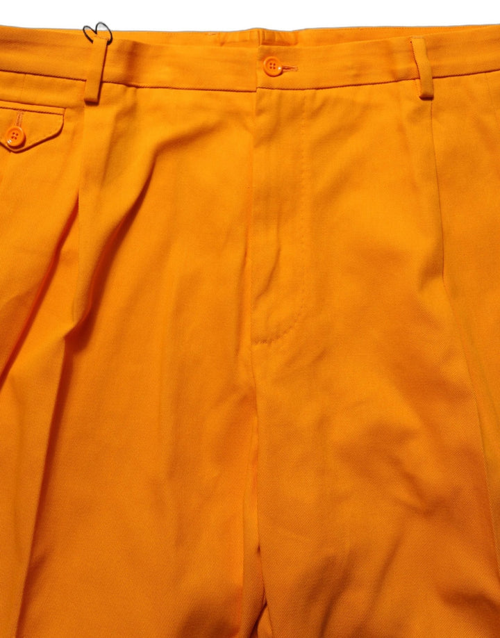 Dolce & Gabbana Orange Cotton Pleated Chino Bermuda Shorts - RIMODA