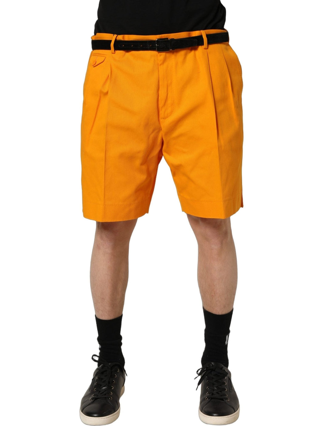 Dolce & Gabbana Orange Cotton Pleated Chino Bermuda Shorts - RIMODA