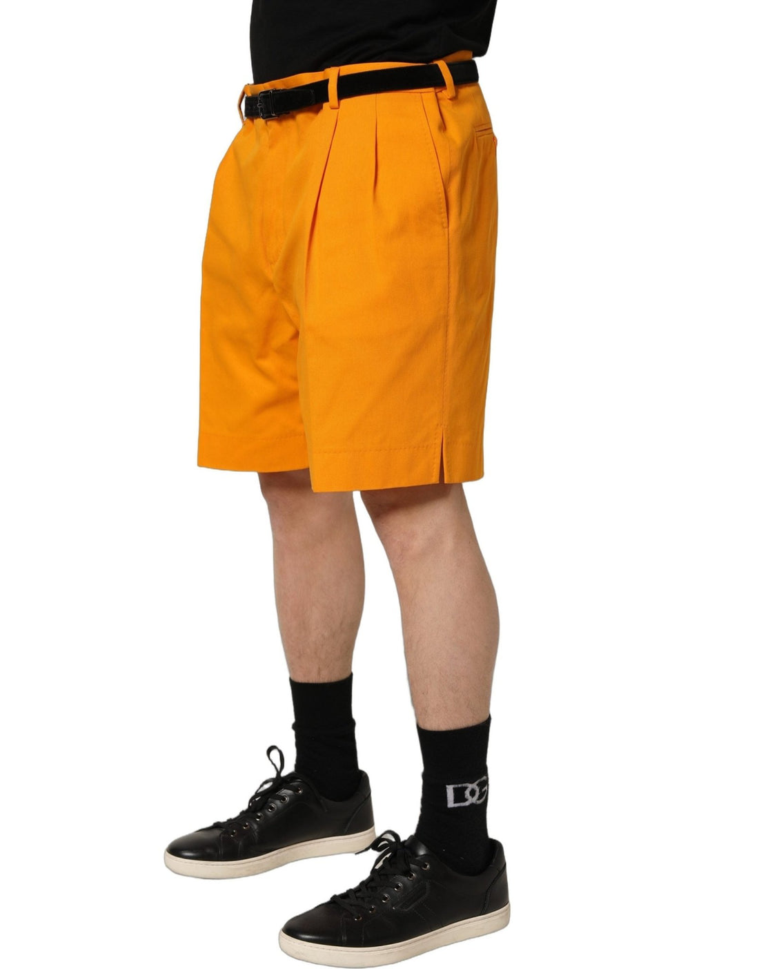 Dolce & Gabbana Orange Cotton Pleated Chino Bermuda Shorts - RIMODA