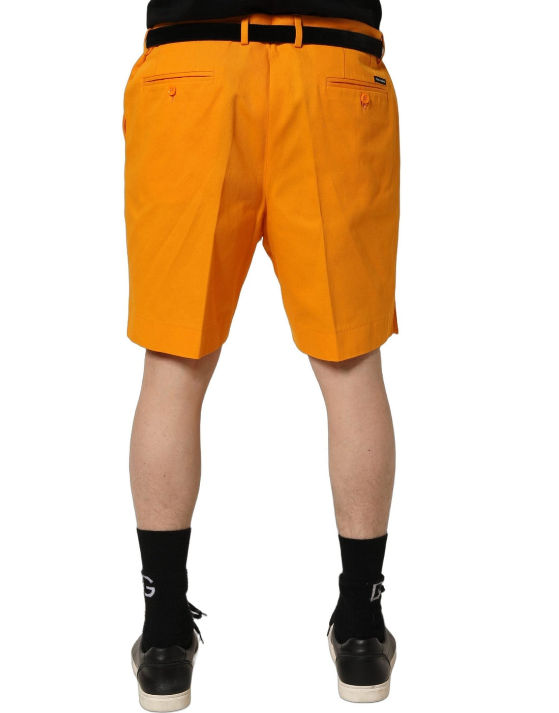 Dolce & Gabbana Orange Cotton Pleated Chino Bermuda Shorts - RIMODA