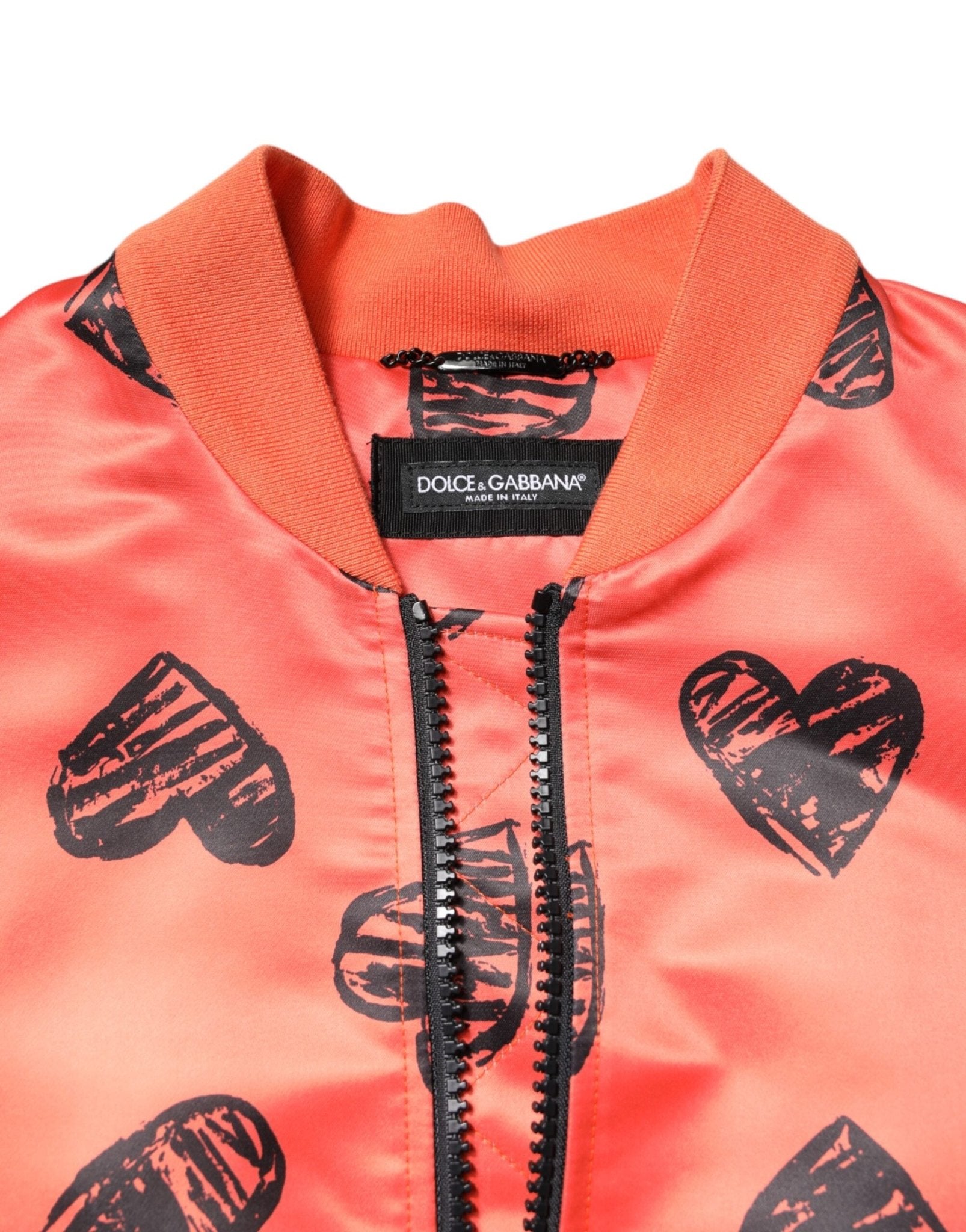 Dolce & Gabbana Orange DG Heart Full Zip Men Bomber Jacket - RIMODA