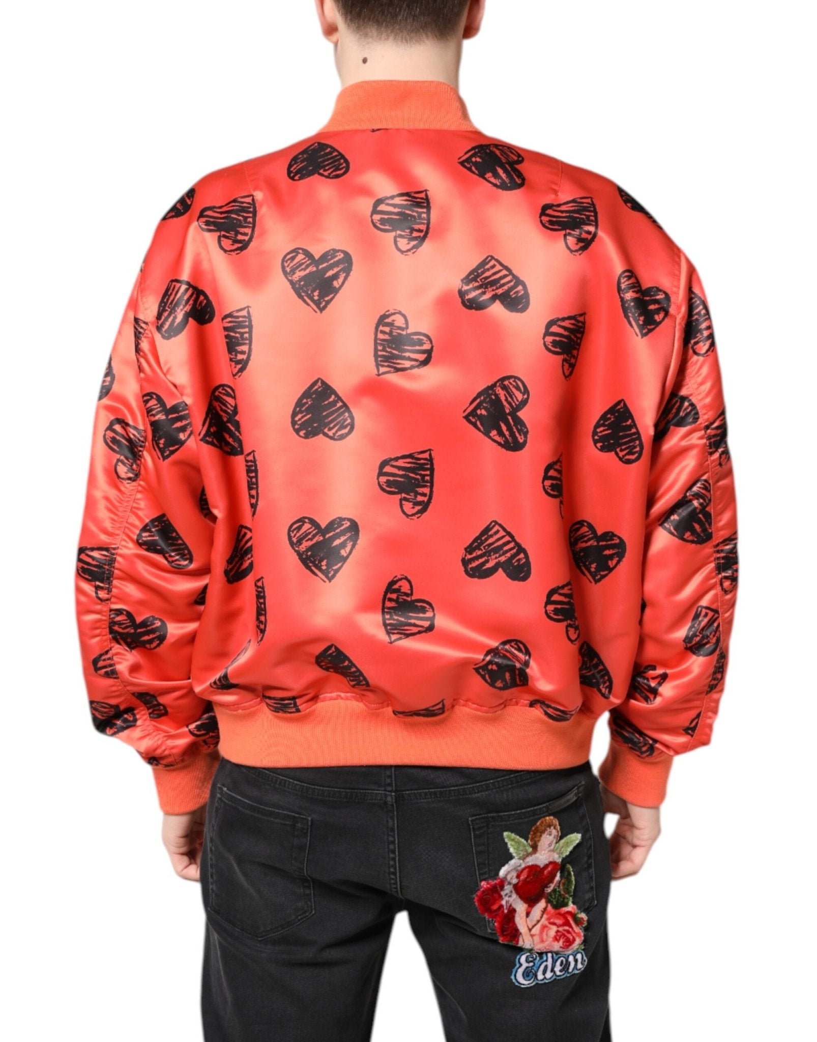 Dolce & Gabbana Orange DG Heart Full Zip Men Bomber Jacket - RIMODA