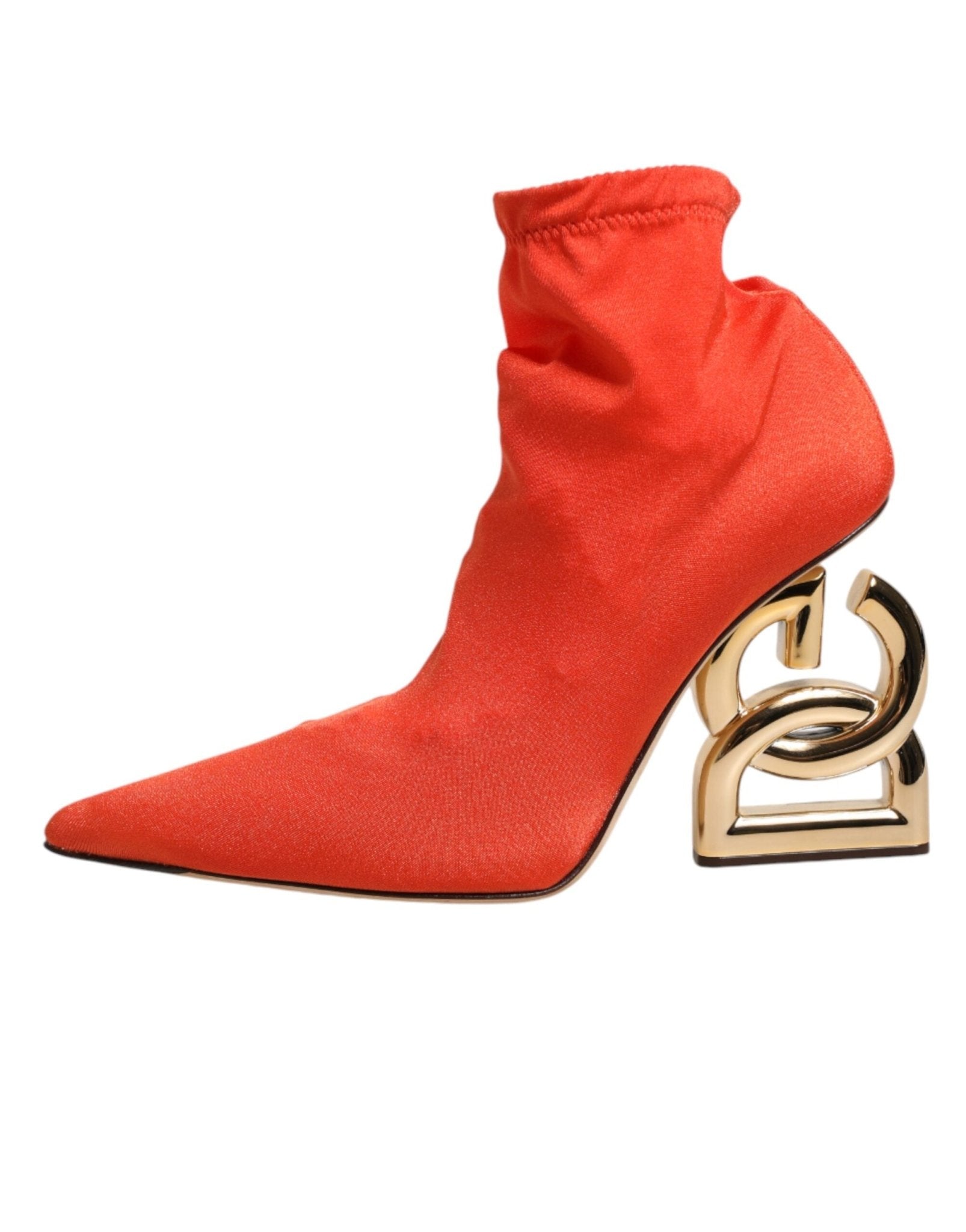 Dolce & Gabbana Orange DG Logo Heels Ankle Boots Shoes - RIMODA