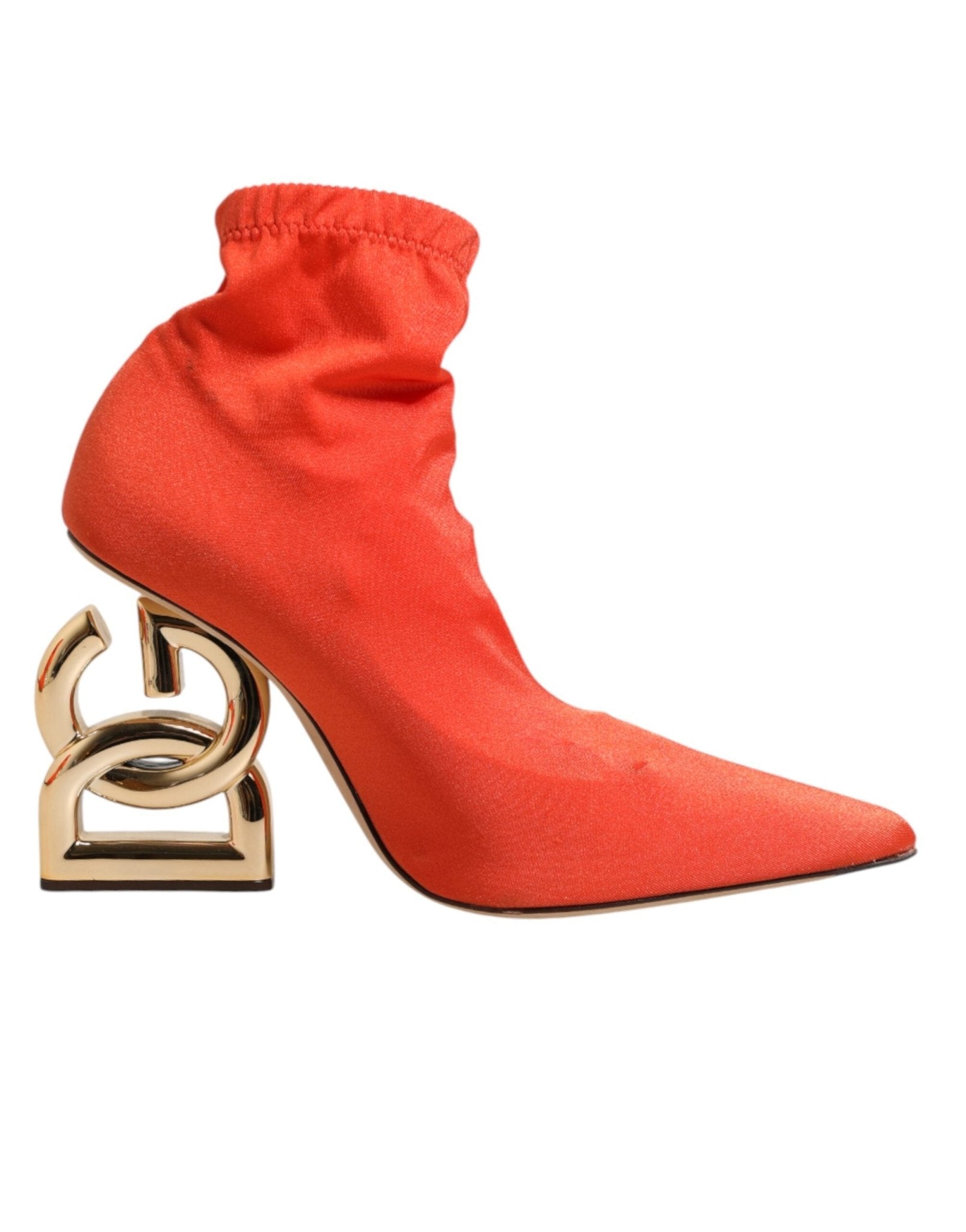 Dolce & Gabbana Orange DG Logo Heels Ankle Boots Shoes - RIMODA