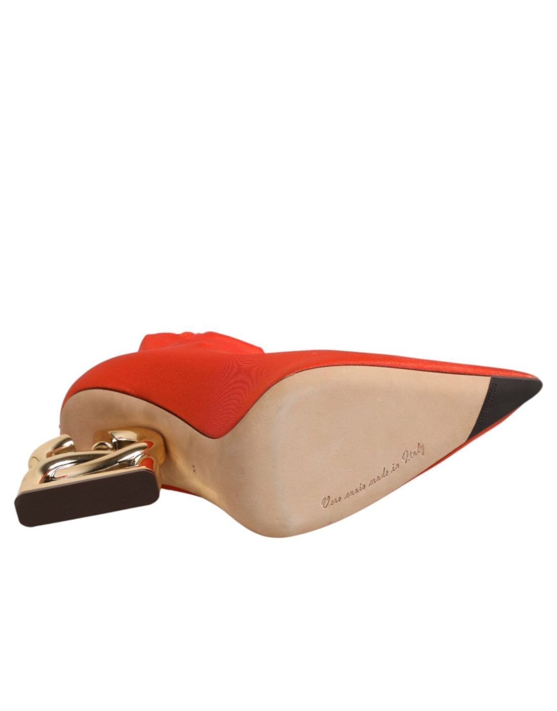 Dolce & Gabbana Orange DG Logo Heels Ankle Boots Shoes - RIMODA
