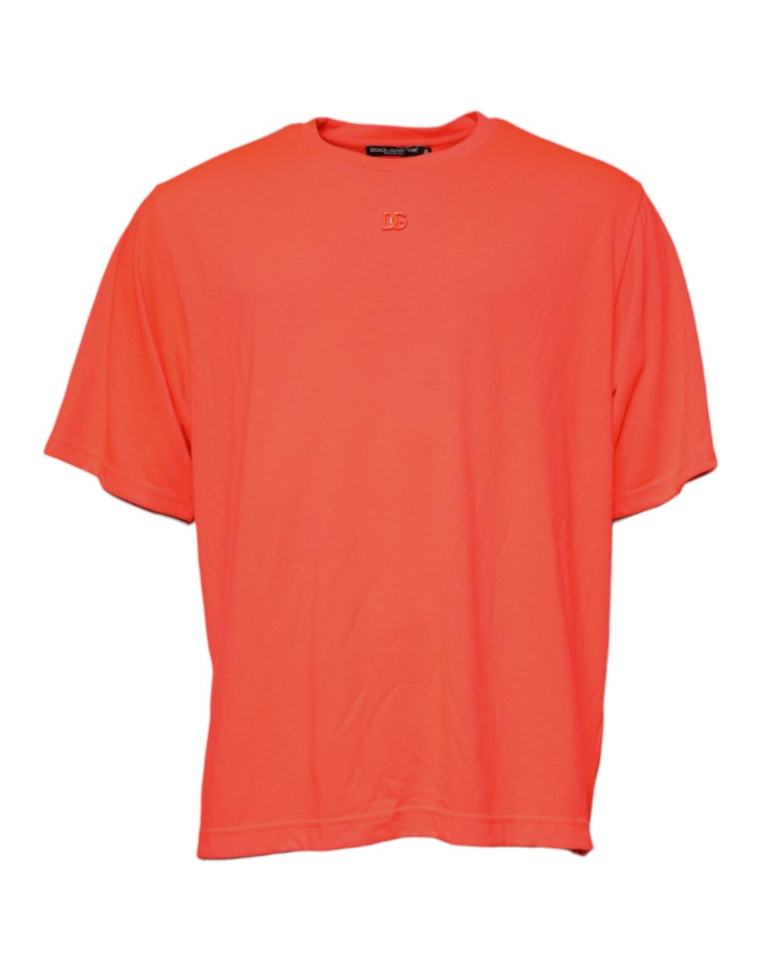 Dolce & Gabbana Orange Logo Polyester Crew Neck T-shirt - RIMODA