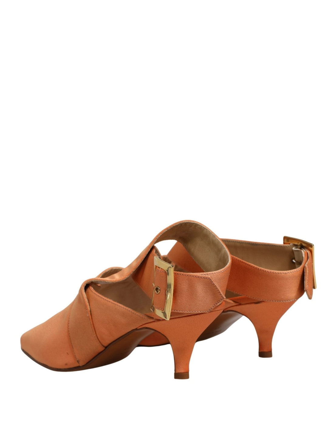 Dolce & Gabbana Orange Satin Sandals Shoes - RIMODA