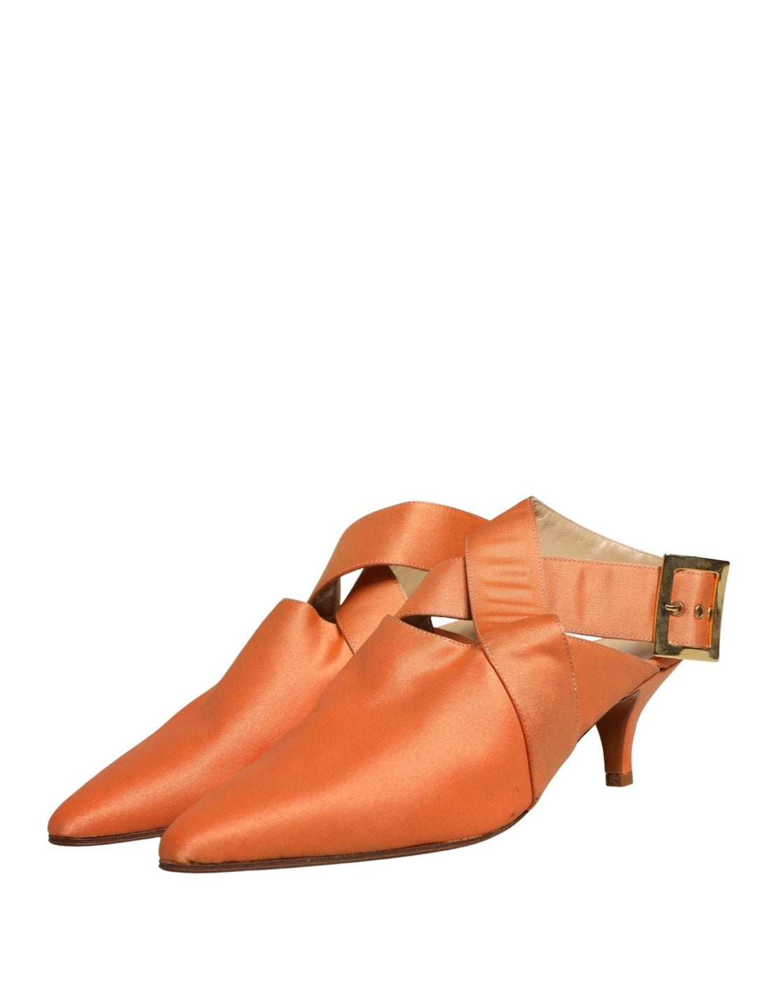 Dolce & Gabbana Orange Satin Sandals Shoes - RIMODA