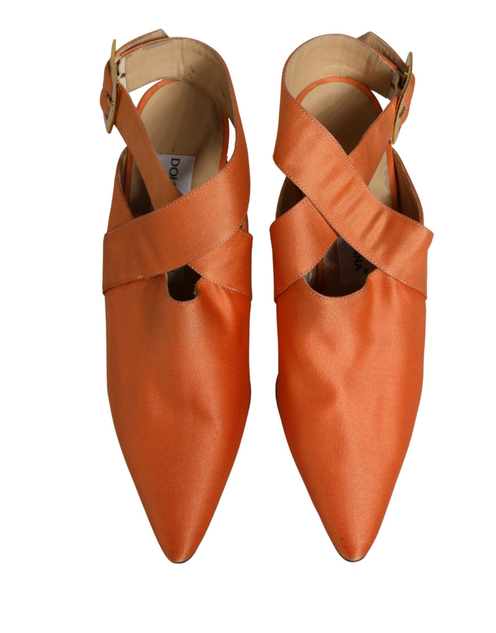 Dolce & Gabbana Orange Satin Sandals Shoes - RIMODA