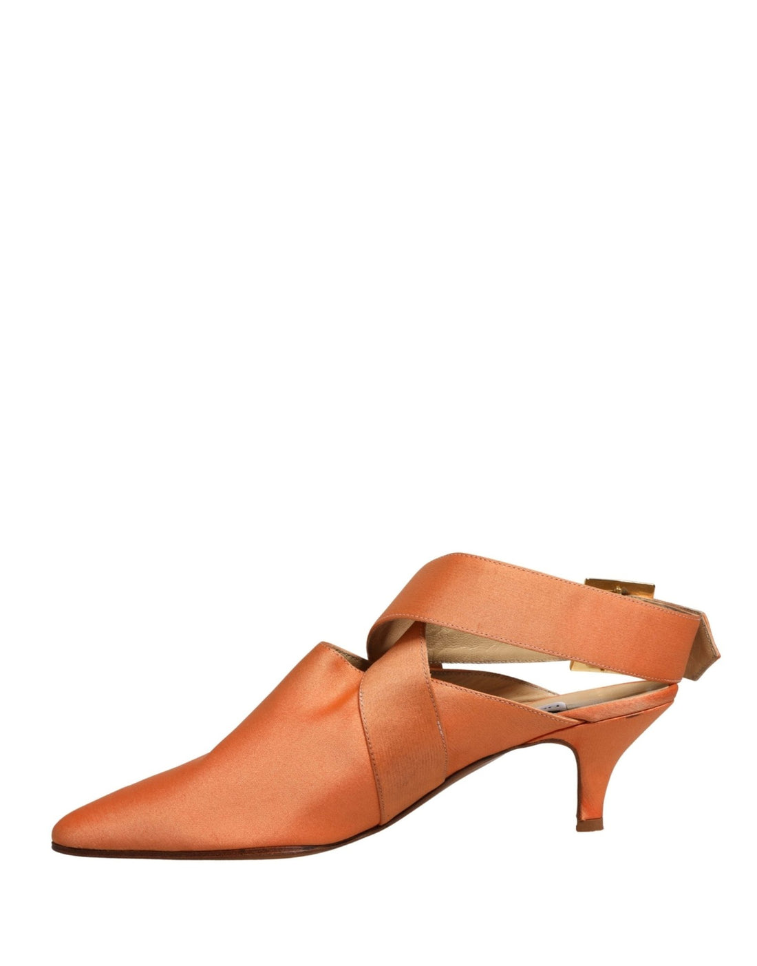 Dolce & Gabbana Orange Satin Sandals Shoes - RIMODA