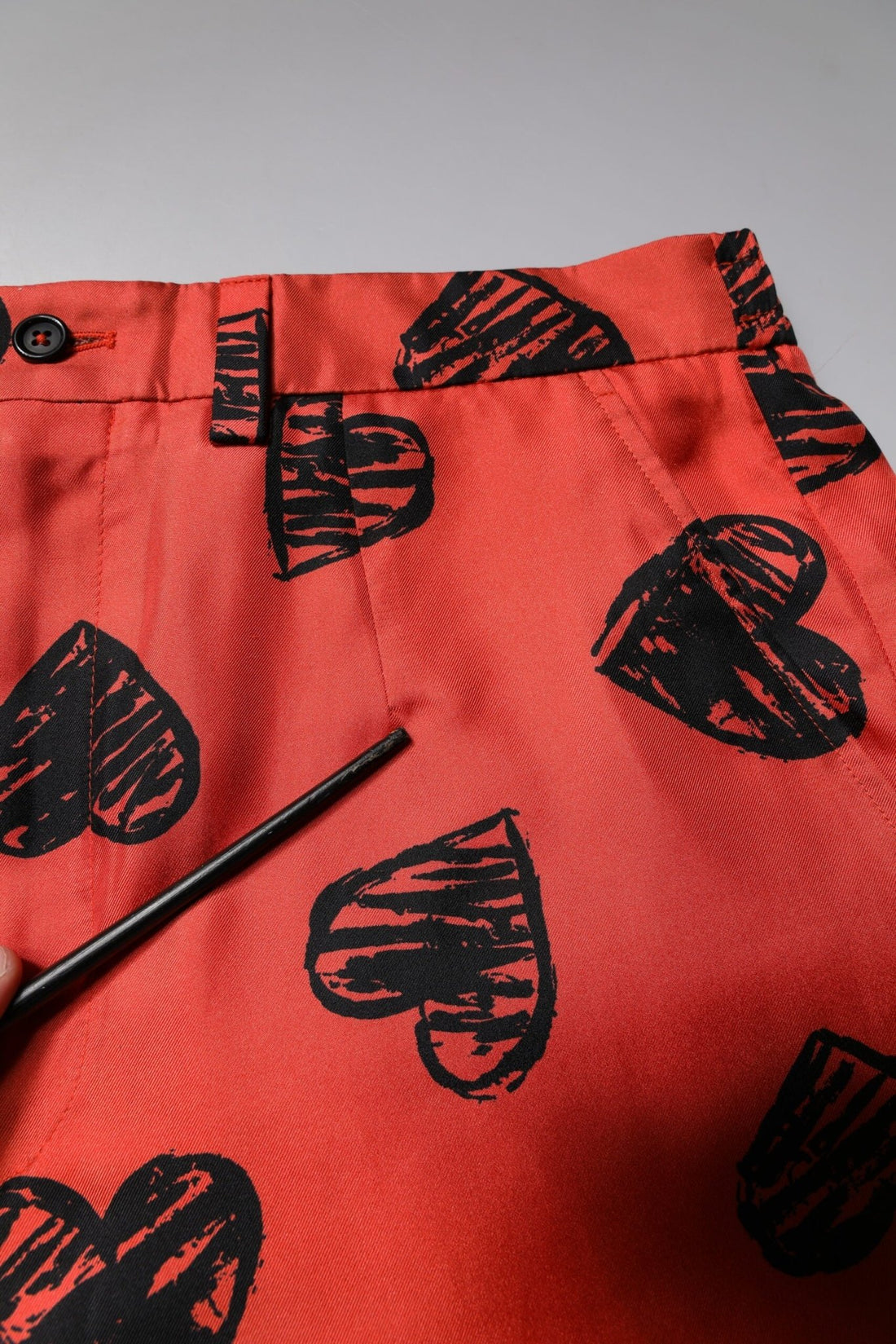Dolce & Gabbana Orange Silk Heart Print Bermuda Shorts - RIMODA