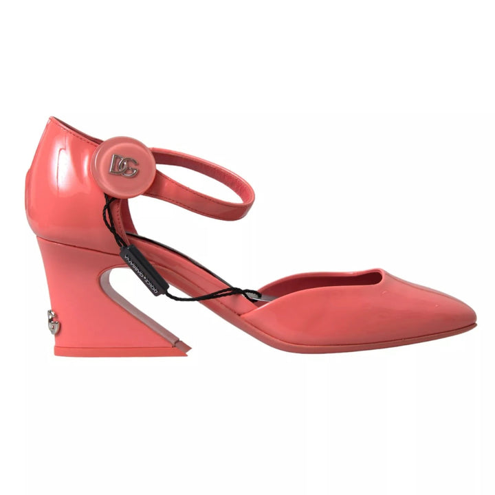 Dolce & Gabbana Peach Leather Ankle Strap Heels Sandals Shoes - RIMODA