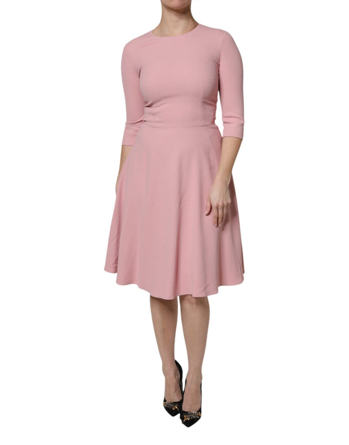 Dolce & Gabbana Pink A-line Flare Viscose 3/4 Sleeves Dress - RIMODA
