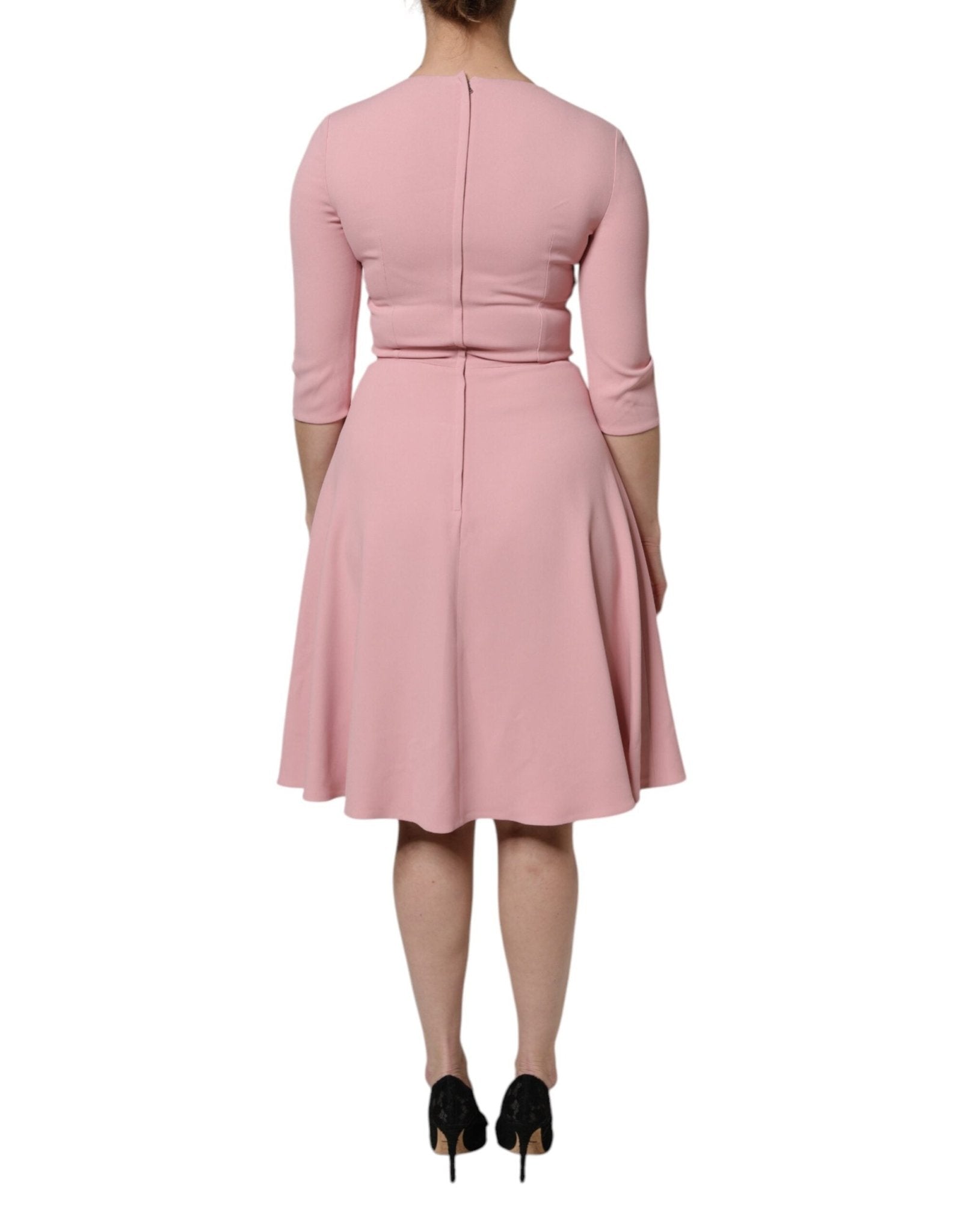 Dolce & Gabbana Pink A-line Flare Viscose 3/4 Sleeves Dress - RIMODA