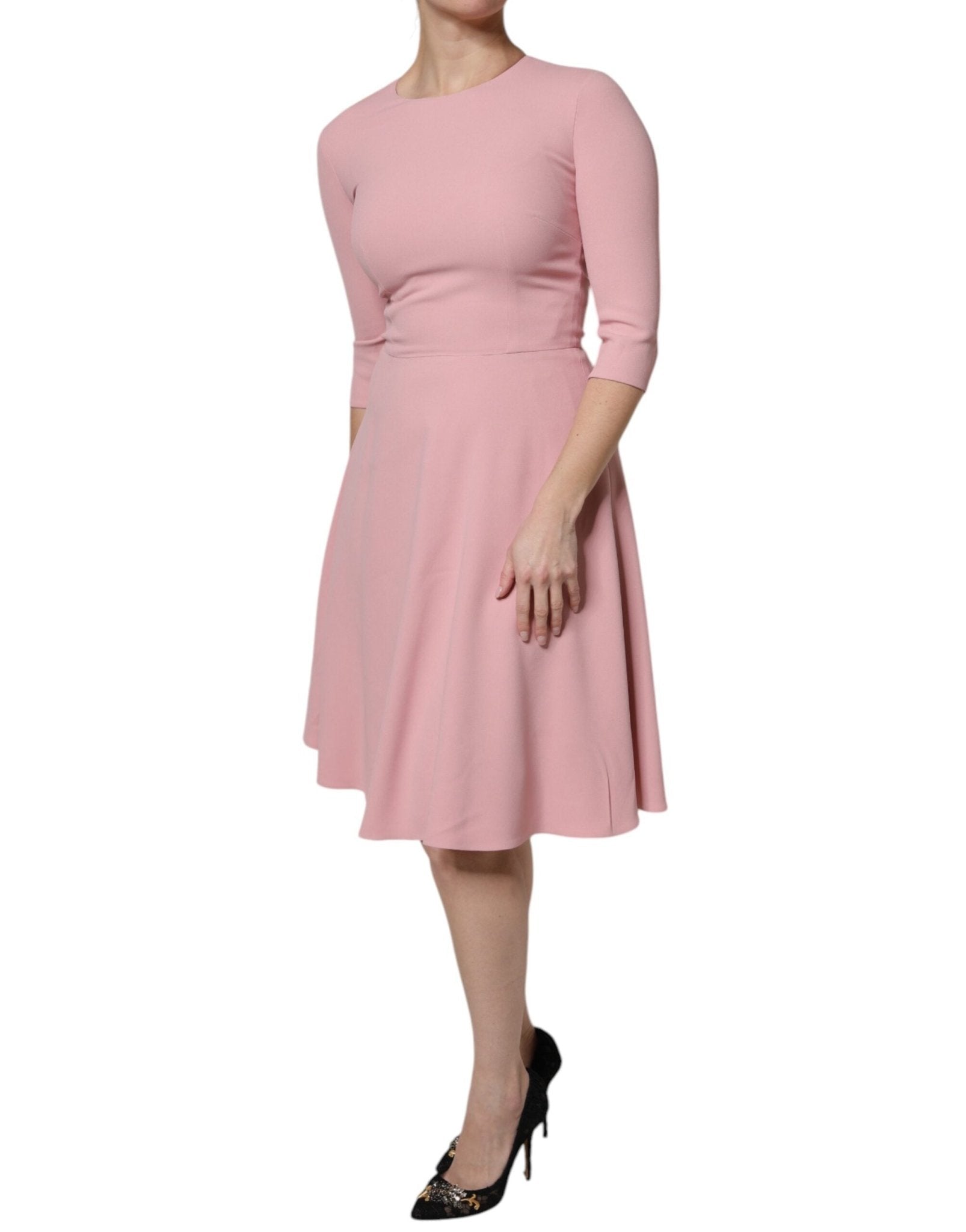 Dolce & Gabbana Pink A-line Flare Viscose 3/4 Sleeves Dress - RIMODA