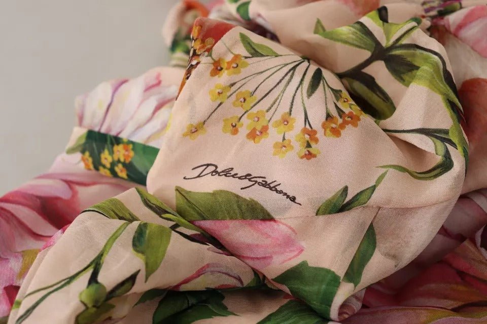 Dolce & Gabbana Pink A-line Sheath Floral Pussy Bow Long Dress - RIMODA