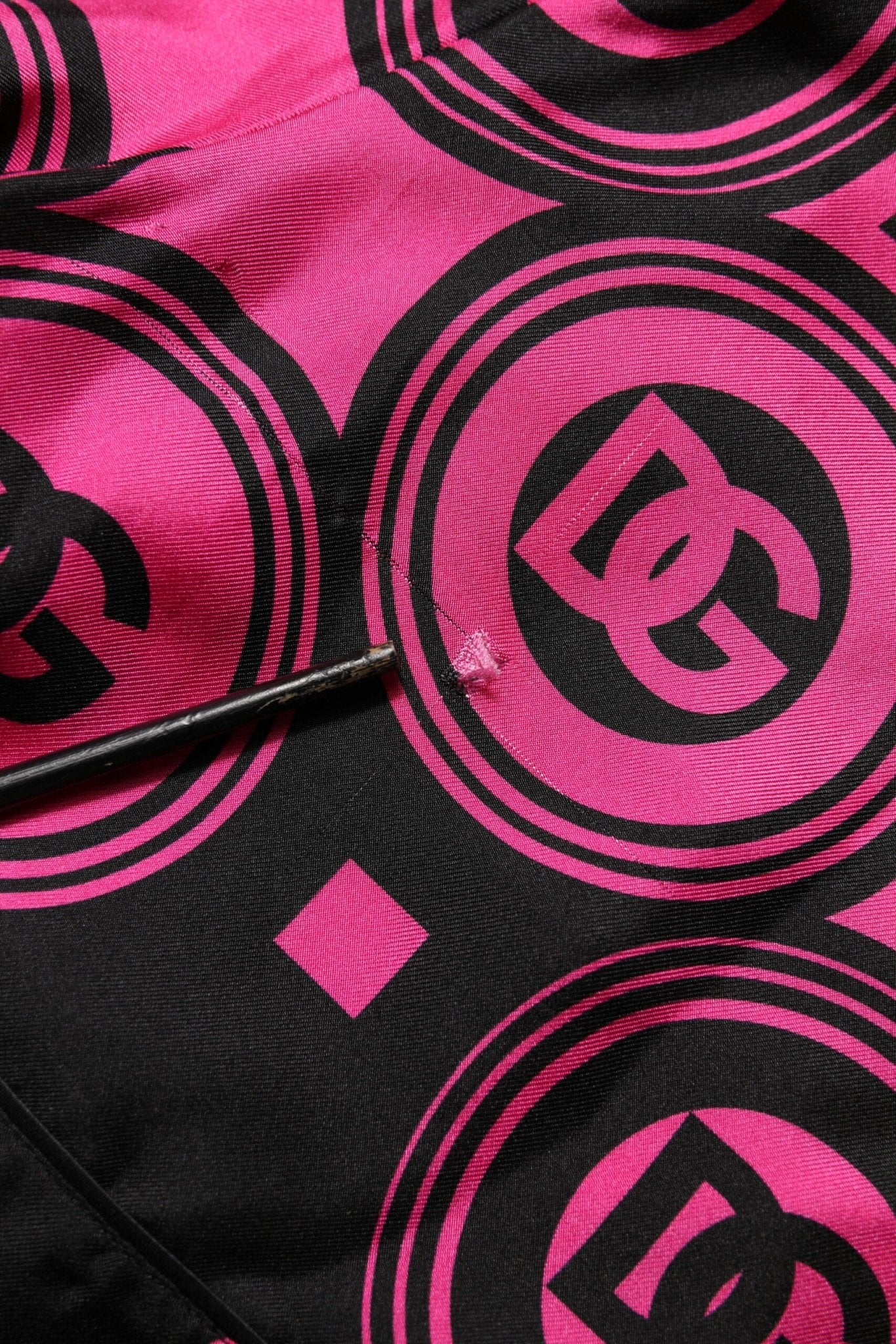 Dolce & Gabbana Pink Black Silk Logo Print DG Pattern Shorts - RIMODA