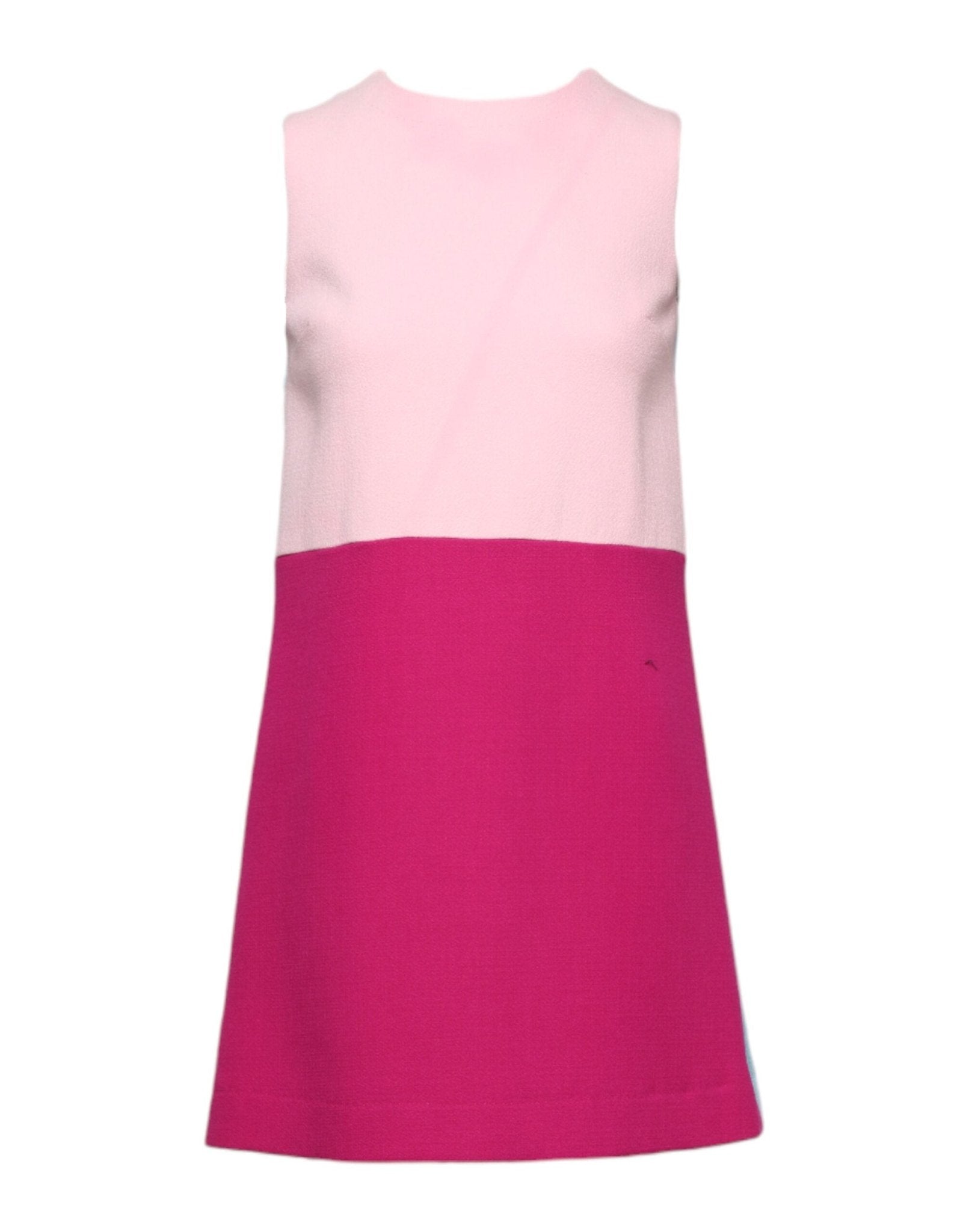 Dolce & Gabbana Pink Blue Wool Sleeveless Shift Mini Dress - RIMODA