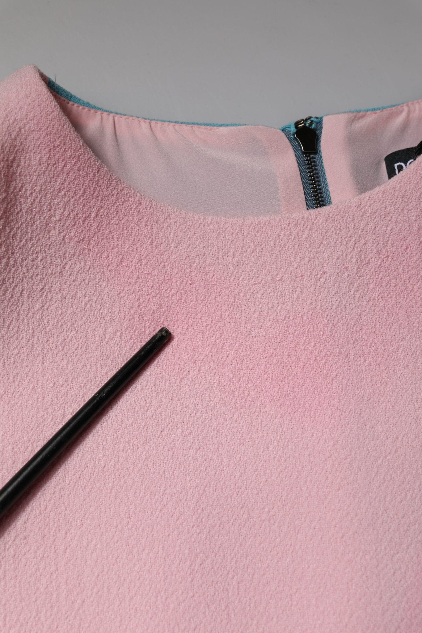 Dolce & Gabbana Pink Blue Wool Sleeveless Shift Mini Dress - RIMODA