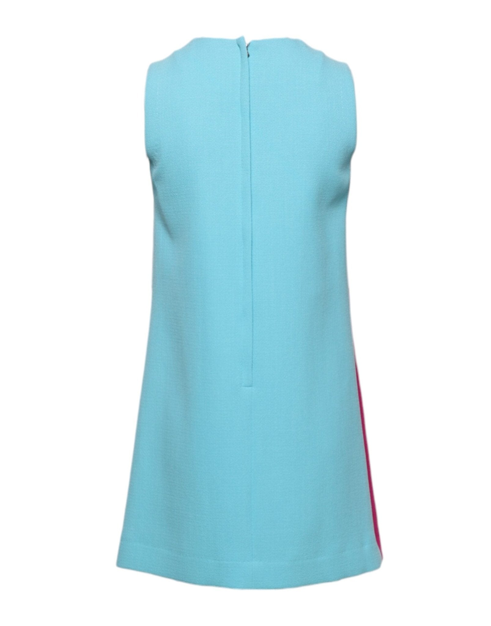 Dolce & Gabbana Pink Blue Wool Sleeveless Shift Mini Dress - RIMODA
