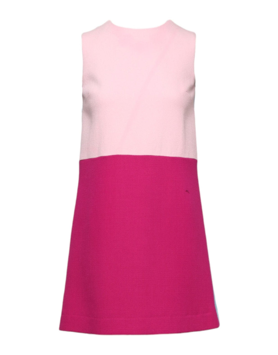 Dolce & Gabbana Pink Blue Wool Sleeveless Shift Mini Dress - RIMODA