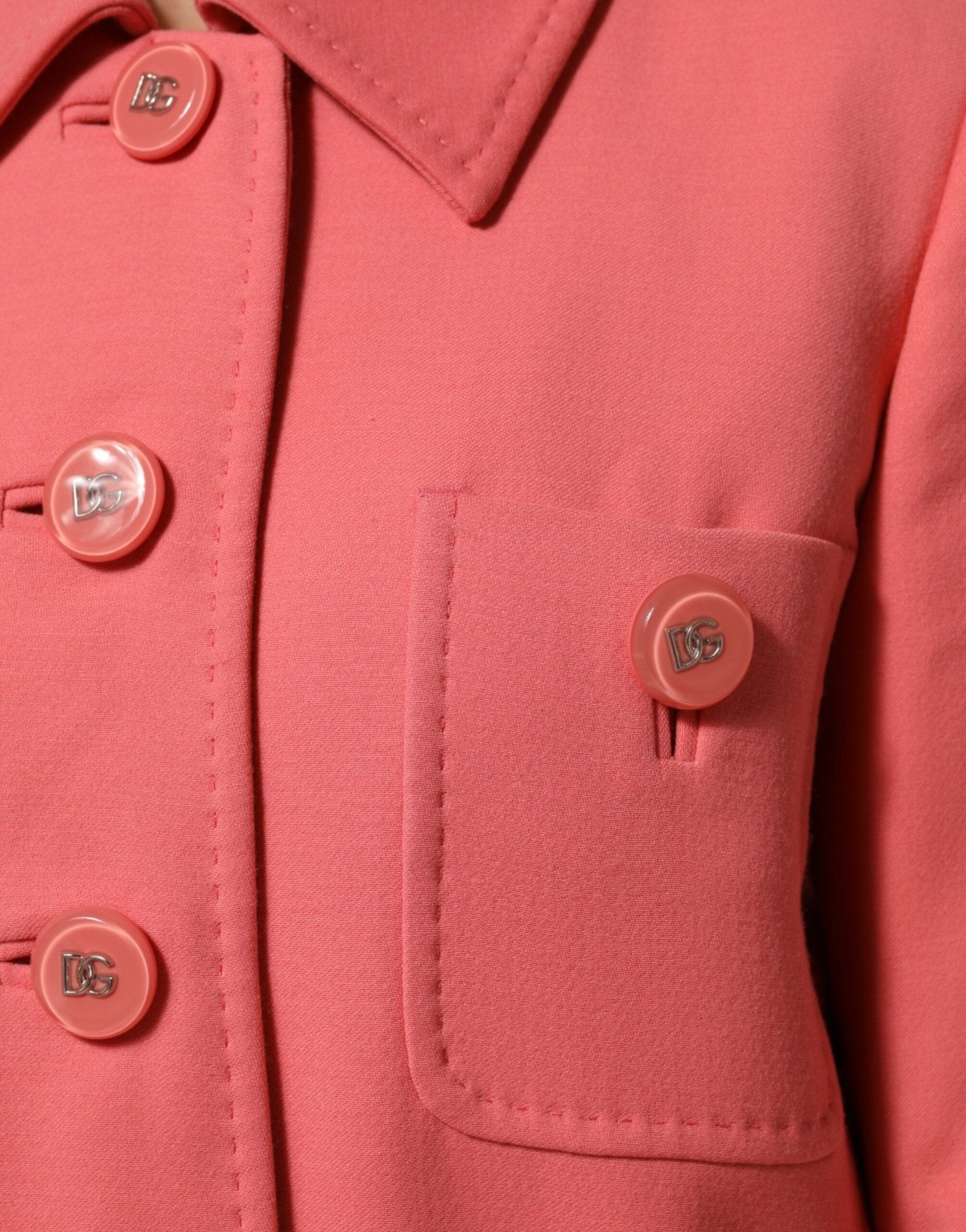 Dolce & Gabbana Pink Buttoned Down Trench Coat Jacket - RIMODA