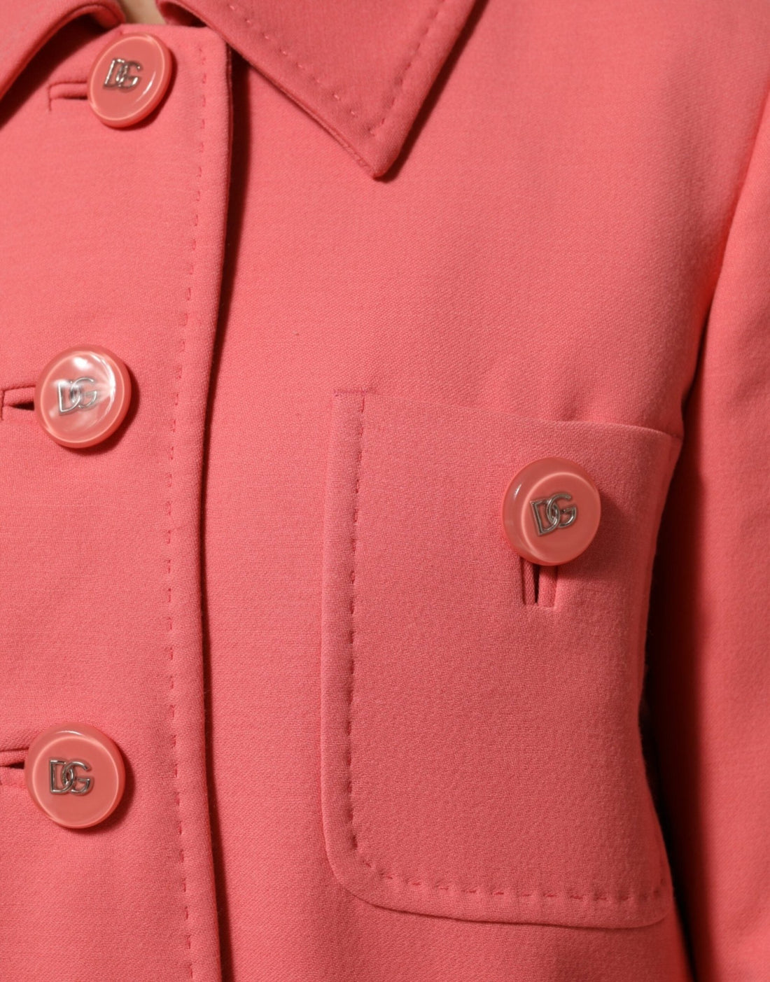 Dolce & Gabbana Pink Buttoned Down Trench Coat Jacket - RIMODA