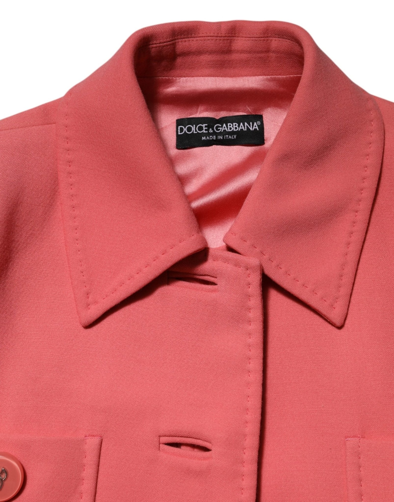 Dolce & Gabbana Pink Buttoned Down Trench Coat Jacket - RIMODA