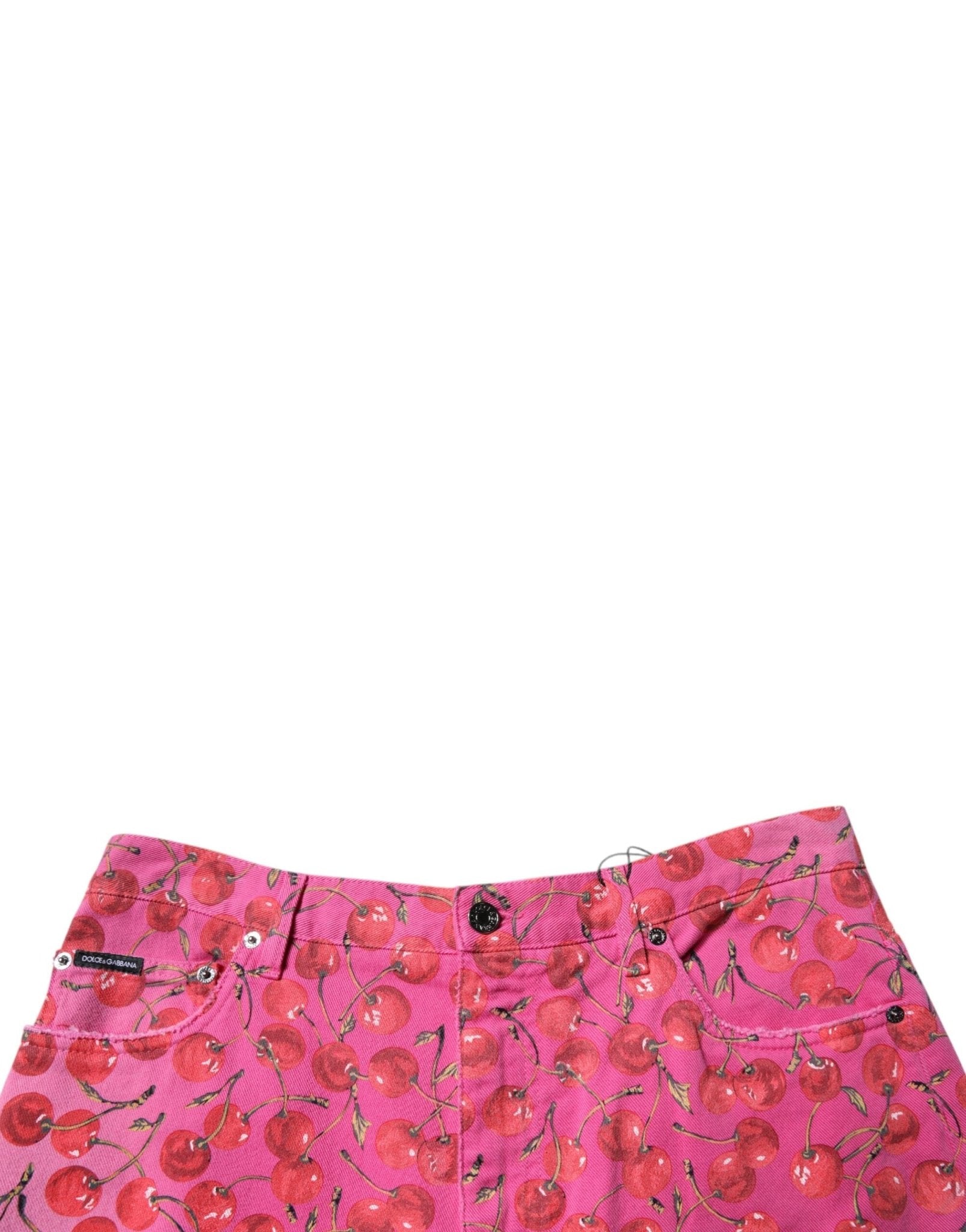Dolce & Gabbana Pink Cherry Print Cargo Cotton Shorts - RIMODA