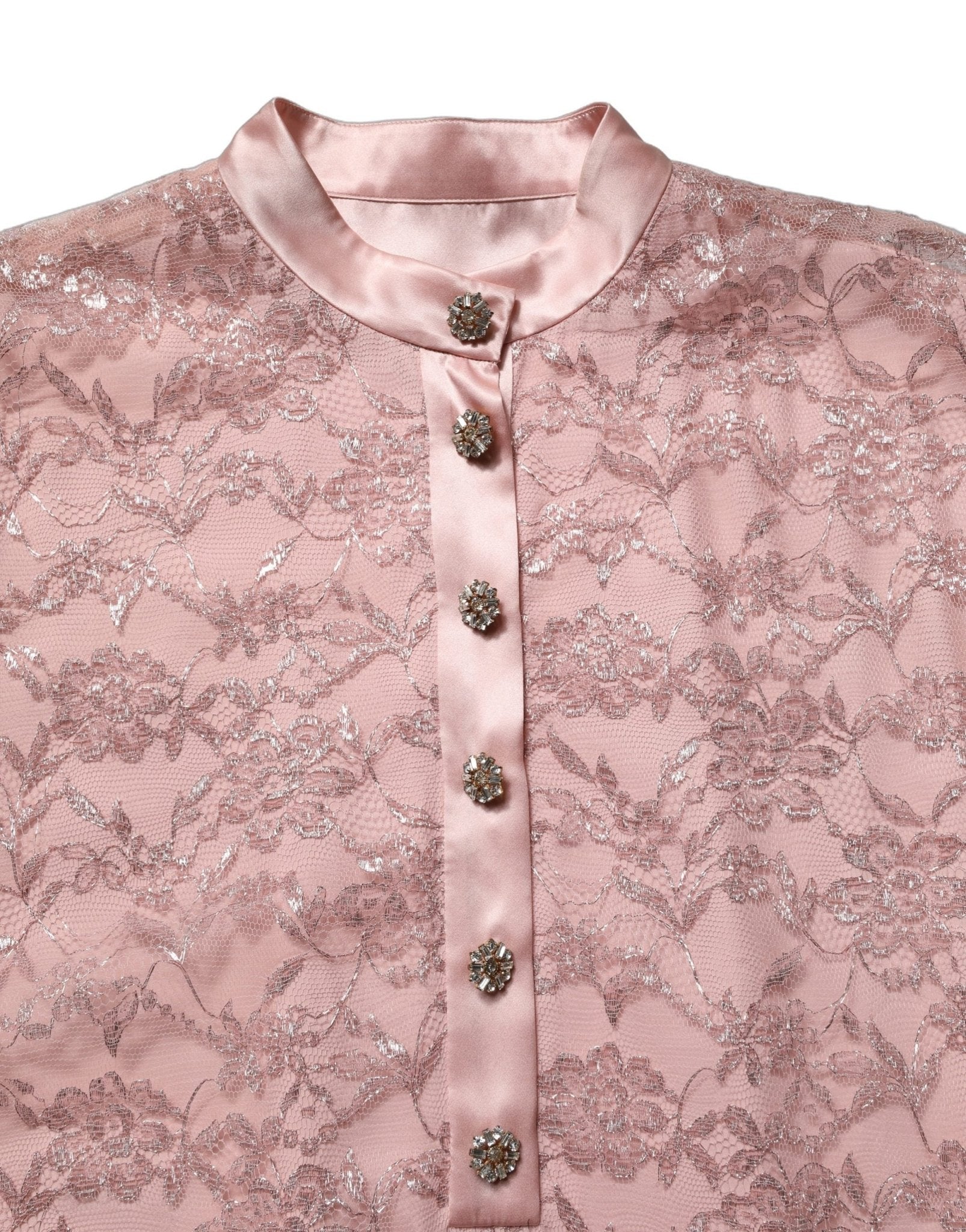 Dolce & Gabbana Pink Corded Floral Lace Kaftan Midi Dress - RIMODA