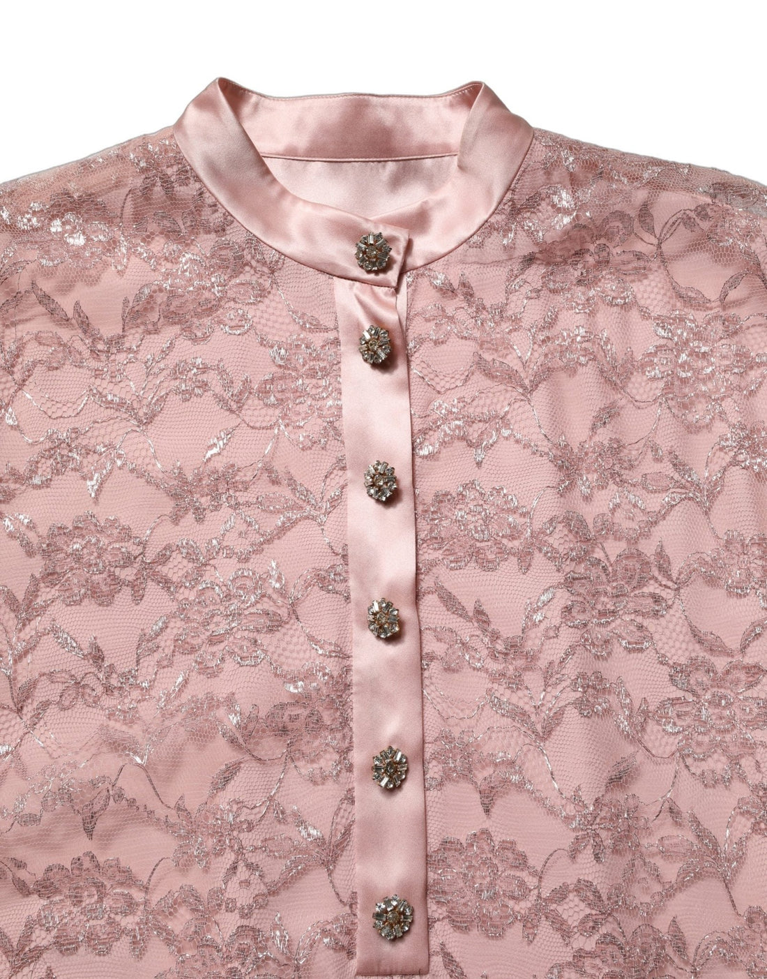 Dolce & Gabbana Pink Corded Floral Lace Kaftan Midi Dress - RIMODA