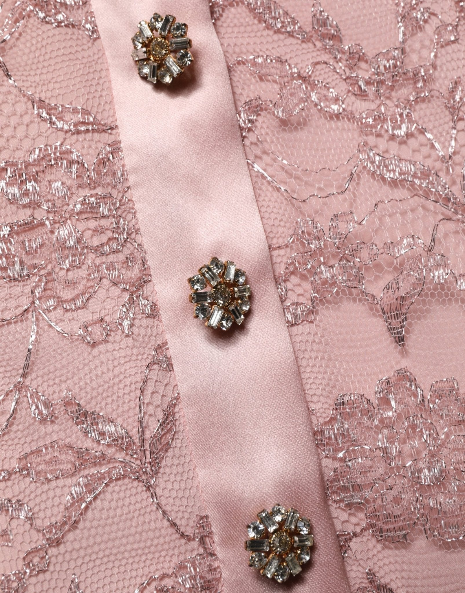 Dolce & Gabbana Pink Corded Floral Lace Kaftan Midi Dress - RIMODA