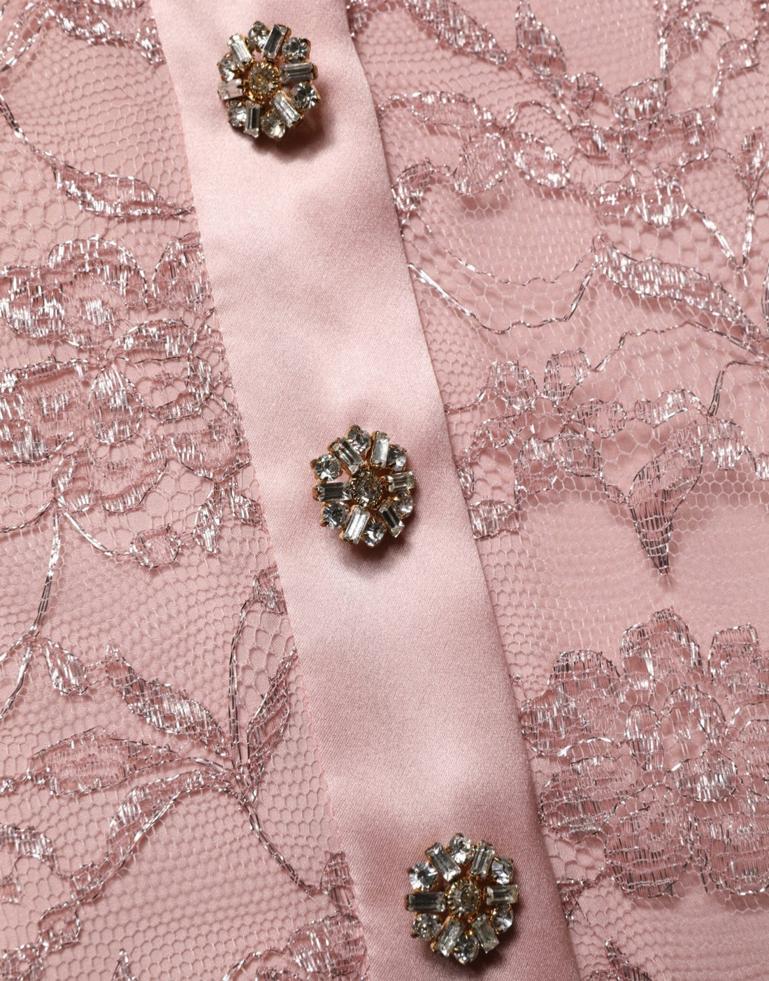 Dolce & Gabbana Pink Corded Floral Lace Kaftan Midi Dress - RIMODA