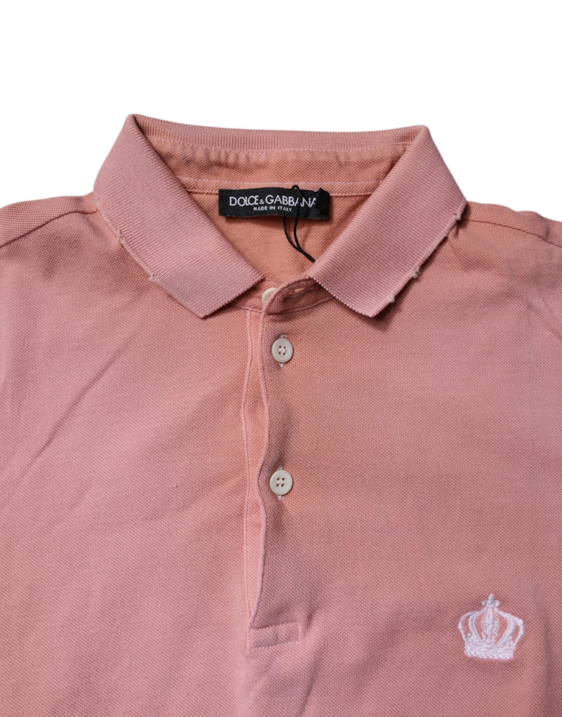 Dolce & Gabbana Pink Cotton Crown Collared Polo T-shirt - RIMODA
