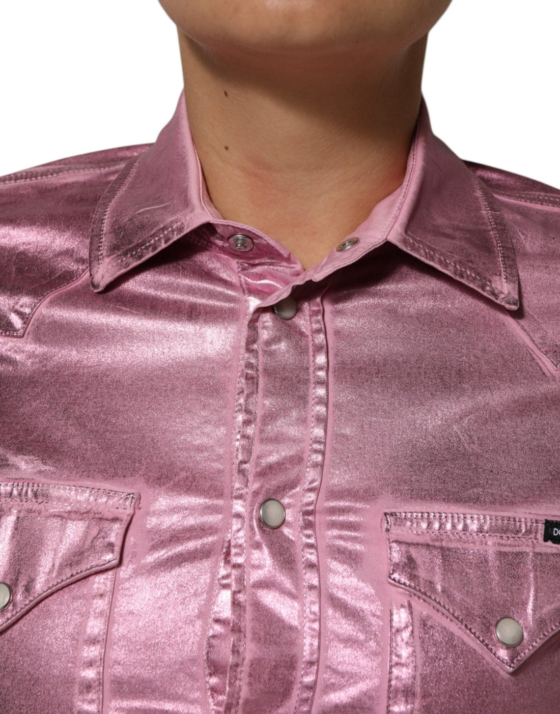 Dolce & Gabbana Pink Cotton Stretch Collared Cropped Jacket - RIMODA