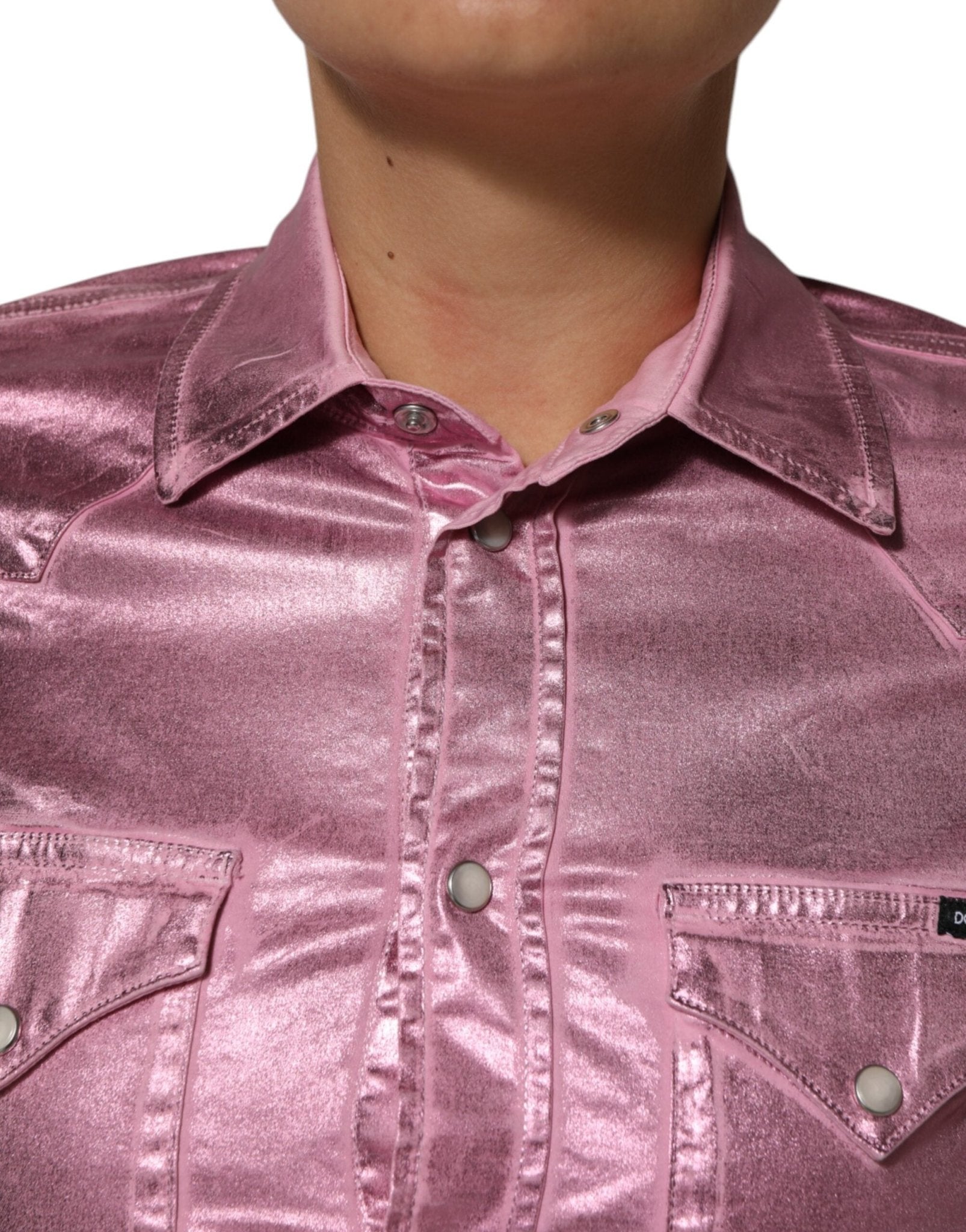 Dolce & Gabbana Pink Cotton Stretch Collared Cropped Jacket - RIMODA