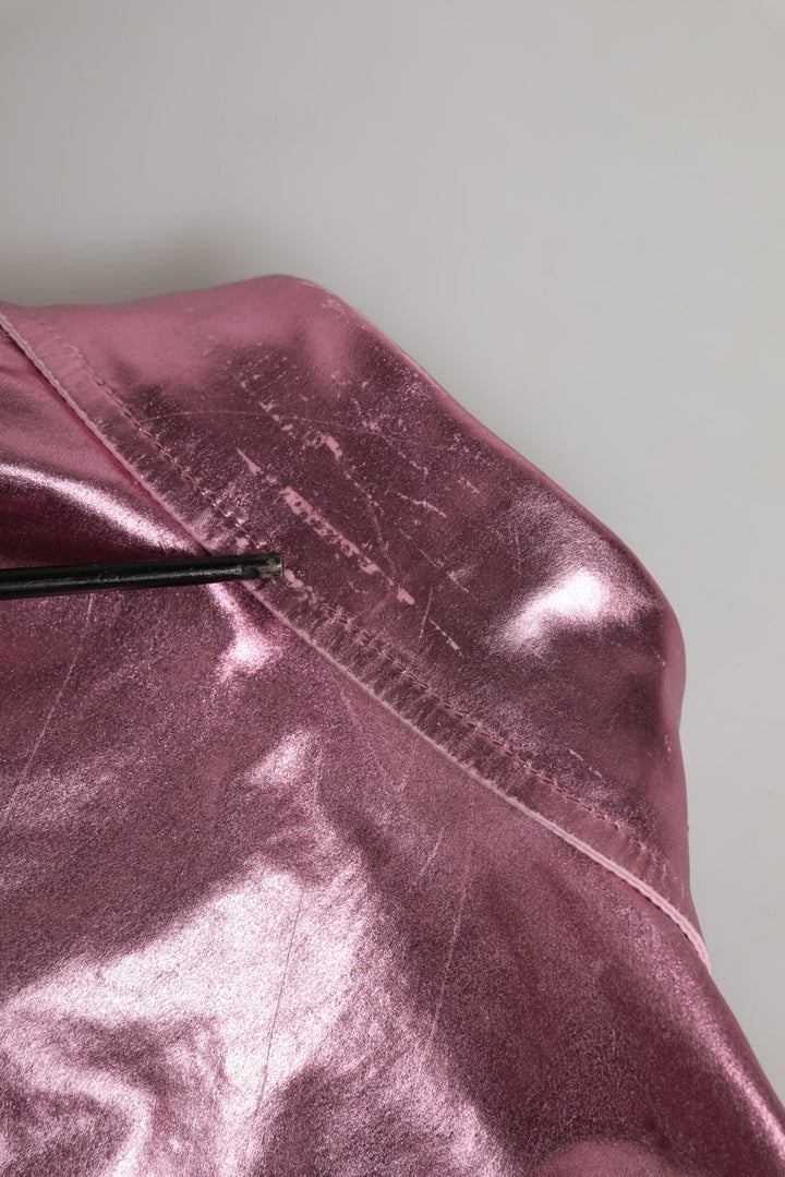 Dolce & Gabbana Pink Cotton Stretch Collared Cropped Jacket - RIMODA