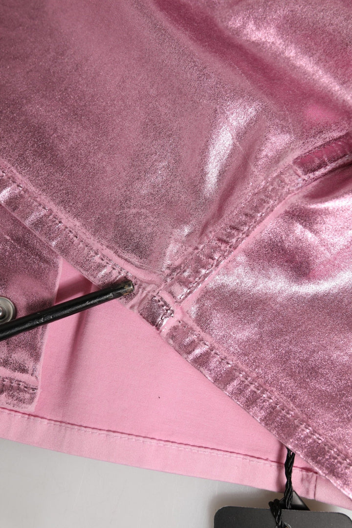 Dolce & Gabbana Pink Cotton Stretch Collared Cropped Jacket - RIMODA